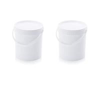Juego de 2 cubos con tapa (10,8 L, apto para alimentos, cierre original, 10 L)