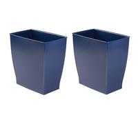 Juego de 2 cubos de basura rectangulares peque os para ba o de iDesign - Azul marino