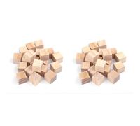 Juego de 2 Cubos de Madera, Bloques de Madera sin Terminar, Pequeños Bloques Cuadrados de Madera para Hacer Rompecabezas Matemáticos, Manualidades y Proyectos (20 Mm (20))