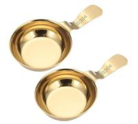Juego de 2 cucharas coreanas para salsa y palillos colgantes hechos de acero inoxidable 304, utensilios de cocina resistentes a la corrosión para cuencos y barbacoas (dorado)