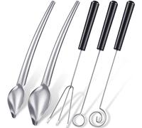 Juego de 2 cucharas de decoración culinaria para hacer manualidades, 3 piezas, juego de tenedores de chocolate, para platos decorativos, cuchara de chef de acero inoxidable