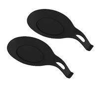 Juego de 2 cucharas de silicona para cocina, color negro