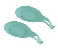 Juego de 2 cucharas de silicona para cocina, color verde