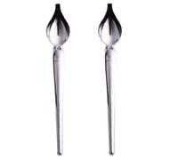 Juego de 2 cucharas decorativas de acero inoxidable para dibujo culinario, para decorar platos de salsa
