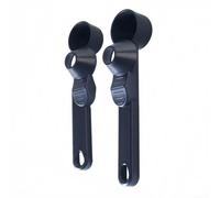 Juego de 2 cucharas medidoras de café deslizantes de mango largo con embudos integrados para recoger y verter ingredientes precisos, herramienta de cocina ABS en negro y transparente (negro)