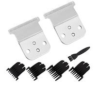 Juego de 2 cuchillas de repuesto para cuchilla de acero Andis D7/D8, compatible con recortadora de pelo Andis SlimLine Pro Li D7/D8 (plateada)