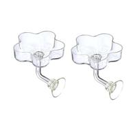 ＡＷＨＡＯ Juego de 2 Cuencos Acrílicos para Camarones para Acuario, Fácil Instalación, Tamaño Mini con Ventosa, Flor de Cinco Pétalos
