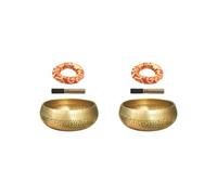 Juego de 2 cuencos de cobre para meditación budista, religión, creencia, regalo perfecto de 8,5 cm, kits 4