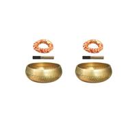 Juego de 2 cuencos de cobre para meditación budista, religión, creencia, regalo perfecto de 9,5 cm de diámetro, 4 kits de 9,5 cm de diámetro