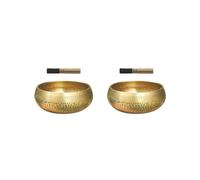 Juego de 2 cuencos de cobre para meditación budista, religión, creencia, regalo perfecto de 9,5 cm de diámetro, 2 kits de 9,5 cm de diámetro