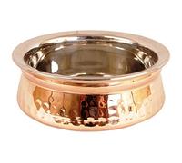 Juego de 2 cuencos para servir comida india para cereales, sopa, comida cocida para fiestas, servir platos, cobre, acero HandI (15 cm)