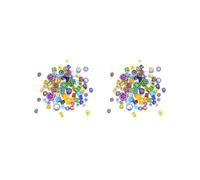 Juego de 2 cuentas de cristal fusibles, decoración de mosaico, mezcla de arco iris, hechas a mano, 50 g