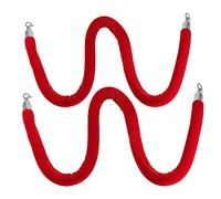 Juego de 2 cuerdas de terciopelo - 2,8 m de cuerda roja y verde para control de multitudes de eventos, desfile de moda, barrera de fiesta, divisor grueso de 3,8 cm para gestión de líneas