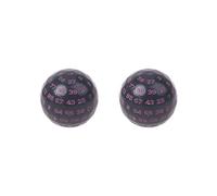 Juego de 2 dados acrílicos para entretenimiento familiar, poliédricos, color negro y morado, 48 mm