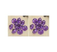 Juego de 2 dados de gemas D10 de diez caras para juegos de rol, 10 piezas, dados morados