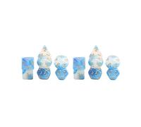 Juego de 2 dados poliédricos de 7 dados poliédricos para juego de mesa DND, estrella azul, cielo azul