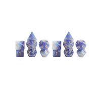 Juego de 2 dados poliédricos de 7 dados poliédricos para juego de mesa DND, estrella azul oscuro, galaxia
