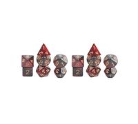 Juego de 2 dados poliédricos para juegos de mesa DND, color rojo