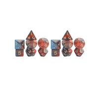 Juego de 2 dados poliédricos para juegos de mesa DND, color rojo oscuro