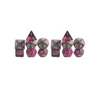 Juego de 2 dados poliédricos para juegos de mesa DND, juego de 7 dados poliédricos, color morado oscuro