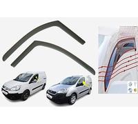 Juego de 2 deflectores de viento compatible con Citroen Berlingo, Peugeot Partner II Van LAV 2008 2009 2010 2011 2012 2013 2014 2015 2016 2017 2018 Deflectores laterales de ventanas derivabrisas