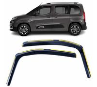 Juego de 2 deflectores de viento en canal compatibles con modelos Peugeot Partner/Rifter, Opel Combo, Combo Life, Toyota Proace City, Citroen Berlingo 2018 a 2026, deflectores de ventana