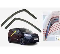 Juego de 2 deflectores de viento tipo canal compatibles con Peugeot Partner/Rifter, Opel Combo, Combo Life, Toyota Proace City, Citroen Berlingo 2018 a 2024, deflectores de ventana laterales