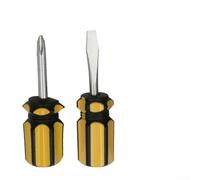 Juego de 2 destornilladores con asas pequeñas de 6 mm de cabeza plana y diseño ranurado para uso en reparaciones domésticas de espacio limitado