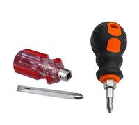 Juego de 2 destornilladores magnéticos en forma de cruz con doble propósito para puntas de cristal y nabo, eje de acero 55#, mango de ABS, para herramientas de reparación del hogar