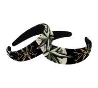 Juego de 2 diademas anchas de terciopelo para mujer, accesorios con patrón de brújula marina, bandas acolchadas para la cabeza, diademas de belleza para el cabello para niñas