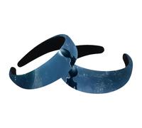 Juego de 2 diademas anchas de terciopelo para mujer, accesorios Galaxy Space Alien, bandas acolchadas para la cabeza, diademas de belleza para el cabello para niñas