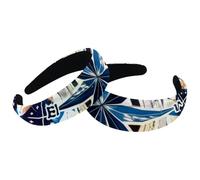 Juego de 2 diademas anchas de terciopelo para mujer, brújula de ancla, accesorios con patrón de mar, bandas acolchadas para la cabeza, diademas de belleza para el cabello para niñas