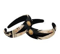Juego de 2 diademas anchas de terciopelo para mujer, brújula marina con accesorios de patrón floral, bandas acolchadas para la cabeza, diademas de belleza para el cabello para niñas, bandas gruesas