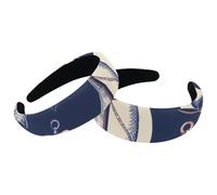 Juego de 2 diademas anchas de terciopelo para mujer, diseño de brújula, ancla de velero, accesorios acolchados, diademas de belleza para el cabello para niñas, bandas gruesas para el cabello