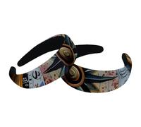 Juego de 2 diademas anchas de terciopelo para mujer, diseño vintage de brújula marina, accesorios acolchados, diademas de belleza para el cabello para niñas