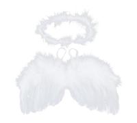 Juego de 2 diademas blancas con alas de ángel para recién nacidos, accesorios de fotografía de plumas de ángel, diadema para el pelo, tocado, decoración de accesorios de fotografía para recién nacidos