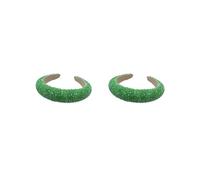 Juego de 2 diademas con cuentas de cristal, flexibles, gruesas, estilo barroco, a la moda, para peinar el cabello, regalo para mujeres y niñas, color verde hierba
