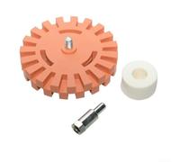 Juego de 2 discos de extracción de ruedas de goma, ruedas de goma de borrar de vinilo de 4 pulgadas con adaptador de taladro, discos de pulido de alta RPM para limpieza de metales cromados de pintura