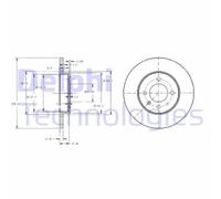 Discos de freno DELPHI BG2454, delante, macizo, 2 Pieza