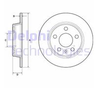 Discos de freno DELPHI BG3026 trasero, macizo, 2 Pieza
