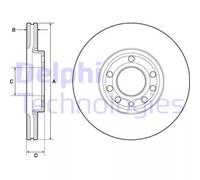 DELPHI BG3713C Disco de freno