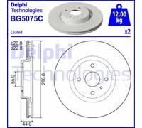 DELPHI Discos de freno para FIAT: 124 & MAZDA: MX5 & ABARTH: 124 Spider (Ref: BG5075C)