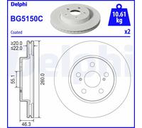 Juego de 2 discos de freno DELPHI BG5150C