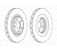 Ferodo Disco de freno DDF1727C ventilado para Renault Latitude Laguna III 2x