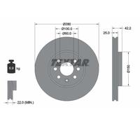 2X Textar 92124603 Discos De Freno 280 Mm Para Opel Meriva X03 Combo Tour Combo