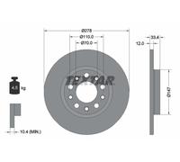 2x Disco de freno macizo 92326503 TEXTAR para JEEP CHEROKEE CHEROKEE VAN