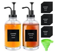 Juego de 2 Dispensador de Jarabe de Café 500 ML, Dispensador de Bombas de Café y Sirope
