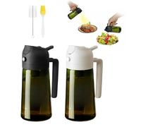 Juego de 2 dispensadores de aceite de oliva 2 en 1,Aceitera spray pulverizador de cocina 470 ml,Spray Aceite,Spray de Cocina,Protección contra la luz,Apto para freidora de aire,Barbacoa y parrilla
