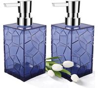 Juego de 2 dispensadores de jabón de manos, botellas de plástico acrílico transparente con bomba de líquido, dispensador de loción recargable para decoración de baño, cocina, dormitorio universitario