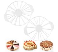 Juego de 2 divisores de tarta ajustables: divisores redondos para 10, 12, 14 o 16 porciones, divisores de tarta de plástico reutilizables para un corte perfecto, práctico utensilio de cocina